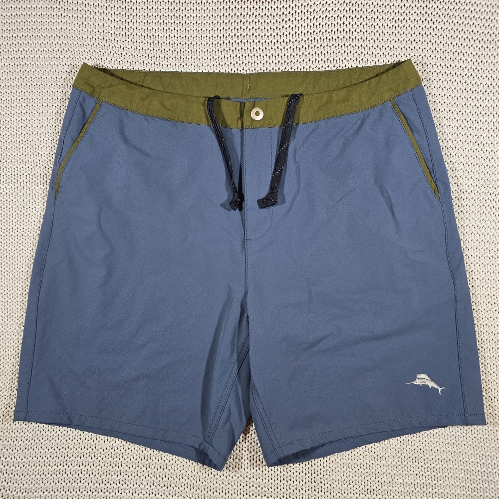 Tommy Bahama Relax Shorts Men Sz 36 Blue Green Drawstring Stretch